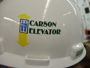 Custom Printed Hard Hat - Carson Elevator